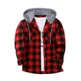 thumbnail image 4 of Men's Hoodies Casual Pullover Hooded Sweatshirt Plaid with Pocket Hoodie Sweatshirt Long Sleeved Hooded Top Fall Outfits 2026, 4 of 7