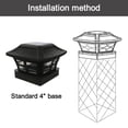thumbnail image 4 of Solar Post Lights Outdoor, Solar Lamp Post Cap Lights for Wood Fence Posts Pathway - black (leaf), 4 of 5