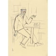 thumbnail image 2 of Karl Wiener 11x14 Black Ornate Wood Framed Double Matted Museum Art Print Titled: Without Title (Smoking Man), 2 of 5