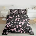 thumbnail image 2 of Manfei Pink Bow Tie Bedding Comforter Set 2pcs for Kids Girls, Princess Style Twin Comforter Sets, Girly Cute Bowknot Bedding Set, Super Cozy Room Decor, 2 of 8