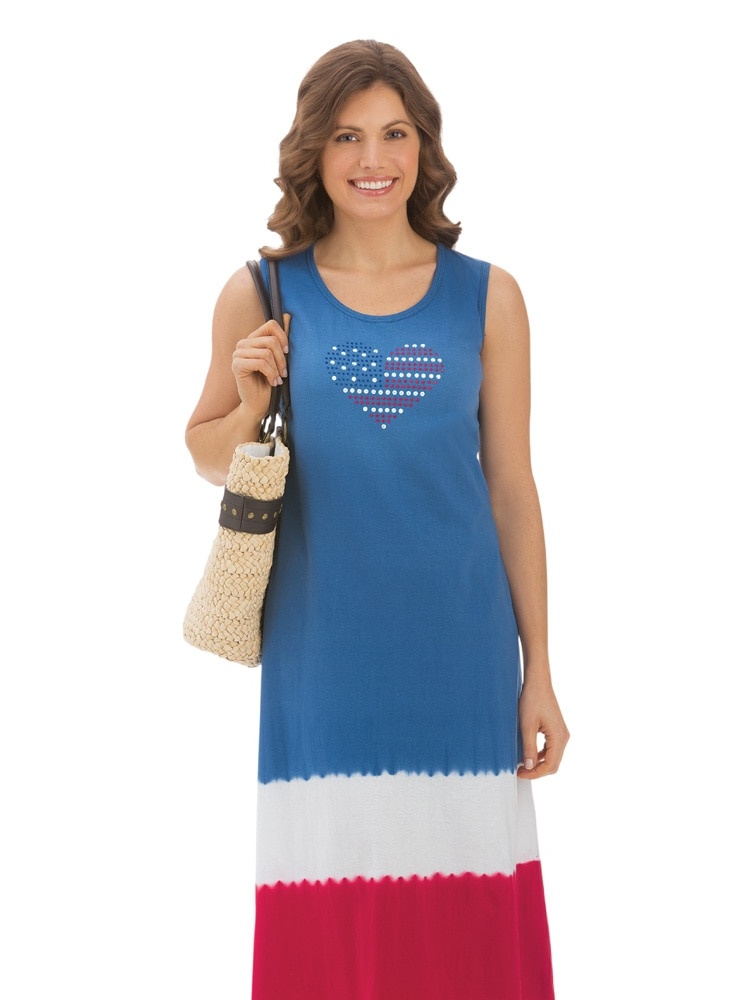 Blue Tie Dye Dress, Medium 