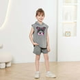thumbnail image 5 of Girl's 2 Piece Outfits Floral Print Short Sleeve Clothes Cotton Outfits Short Sport T-Shirt and Shorts Set Flower Outfits Set Toddler Girls, 5 of 5