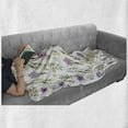 thumbnail image 6 of Green and Purple Soft Flannel Fleece Blanket, Pastel Toned Watercolor Garden Art Pattern with Flowers and Leaves, Cozy Plush for Indoor and Outdoor Use, 70" x 90", Mauve Khaki White, by Ambesonne, 6 of 6