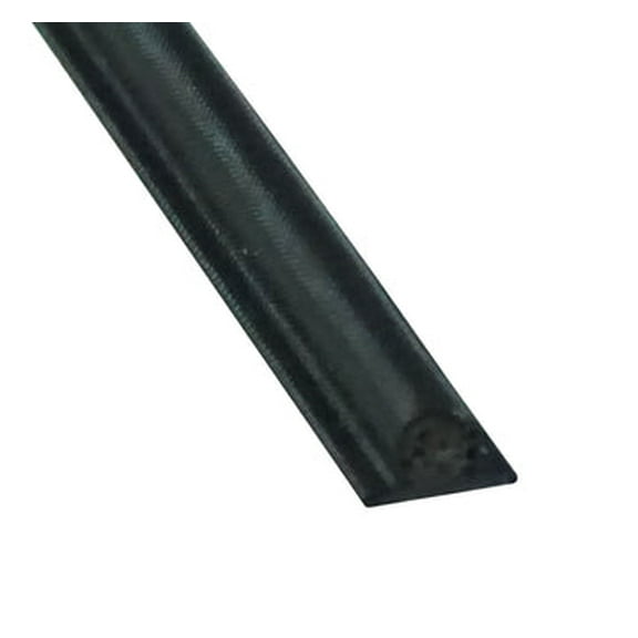 WRS .190" x .141" Black Bulb Seal Weather Stripping - 24 Ft Roll