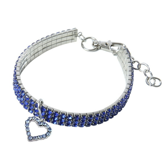 Mini Pet Dog Bling Rhinestone Choker Collar - Heart - Shaped Necklace