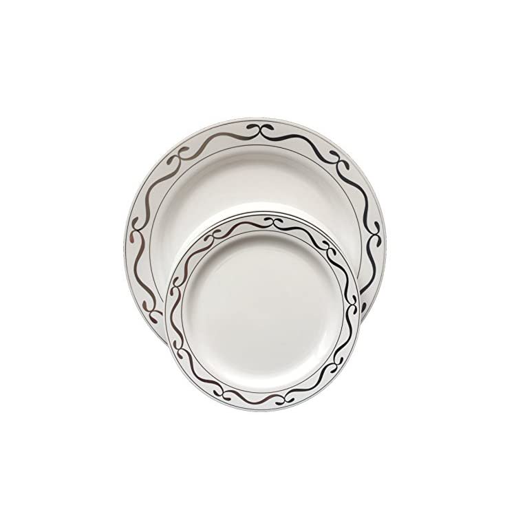 Elegant China Like dinnerware, 20pc Premium Heavyweight Plastic Plates