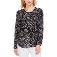 thumbnail image 1 of Vince Camuto Blusa con botones y siluetas para mujer, negro, extragrande, 1 of 1