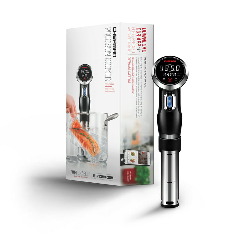 Chefman Sous Vide Immersion Circulator w/ Wi-Fi, Bluetooth & Digital  Interface, Touchscreen Display, Sous-Vide Cooker Includes Connected App for