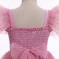 thumbnail image 5 of IBTOM CASTLE Toddler Kids Girls Butterfly Dress Sparkle Tulle Ruffle Sleeve Wedding Formal Birthday Pageant Shoot Dresses Hot Pink, 5 of 7