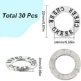thumbnail image 2 of 1 Box 30Pcs Circle Charms Silver Engraved Charms Round Lettering Cheer Stamped Alloy Metal Letter Connector Charms for Jewelry Making Charms Accessory DIY Birthday Cheering Gifts Women DIY, 2 of 6