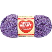 Red Heart Shimmer Yarn, Purple Haze, 3.5 oz Availabe in Multiple Colors