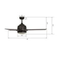 thumbnail image 3 of Smaair 52" 3 Blades Smart Ceiling Fan with Wall Control and Light Kit for Bedroom, 3 of 10