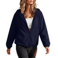 thumbnail image 3 of SAWOBUUN Womens Hooded Waterproof Windbreaker Zip Up Jacket Long Sleeve Casual Lightweight Outdoor Coat with Pockets, 3 of 9