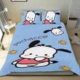 thumbnail image 1 of Pochacco Conjunto de sábanas temático, trío de piezas, cómodo y amigable con la piel, diseño único, regalo de decoración para el hogar para familiares, amigos y fans,135cm *200cm, 1 of 6
