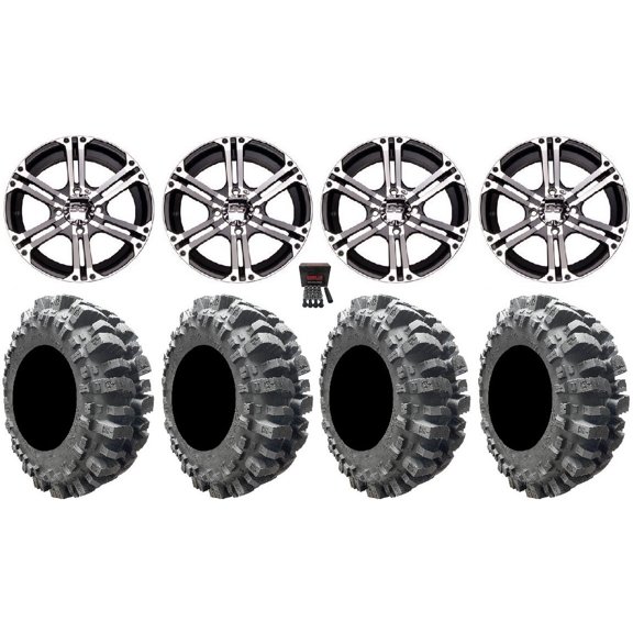 ITP SS212 14" Wheels Machined 27" Bogger Tires Honda Foreman Rancher SRA
