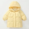 thumbnail image 5 of ATOGUTA Girls Puffer Coat Long Quilted Puffer Jacket Warm Hooded Parka Snow Coats Size 3T-13 Yellow, 5 of 6