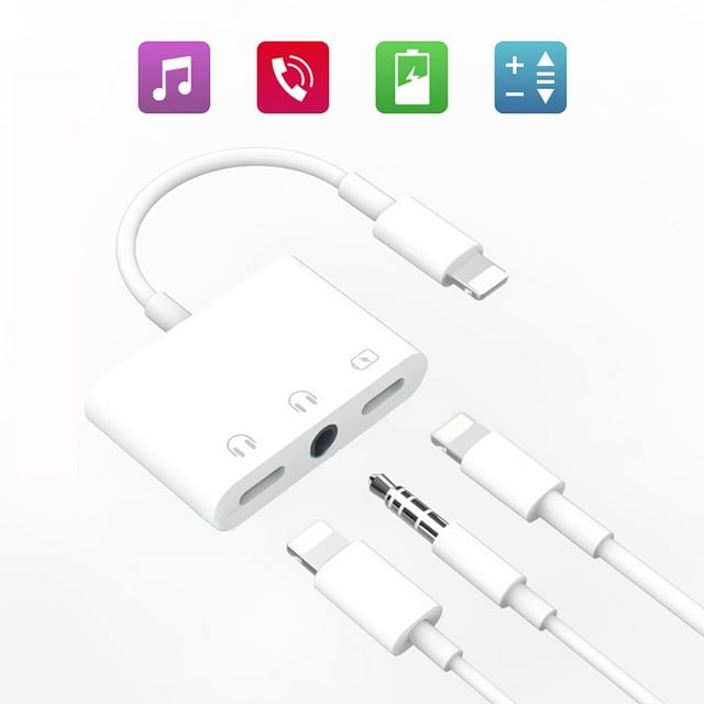 [Apple MFi Certified] iPhone Headphones Adapter, 3 in 1 Lightning to 3
