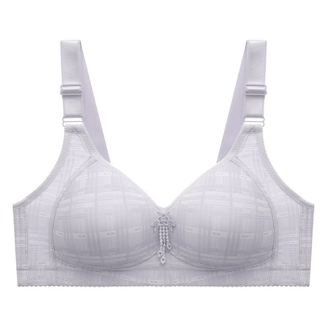Aayomet Womens Bras Full Coverage Cup Light Padded Underwire T Shirt Push Up Bra Comfort Daily Essentialss Support (Gray, 42)
