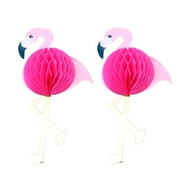 unbranded 2pcs Pink Flamingo Honeycomb Decorations Luau Birthday Hawaiian Party Supplies