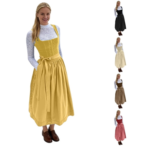 Women's Traditional Bavarian Dirndl Dress Oktoberfest Cosplay for Themed Parties