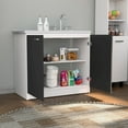 thumbnail image 3 of TUHOME Napoles Utility Sink Cabinet with Integrated Steel Sink, Double Door Storage, 3 of 5