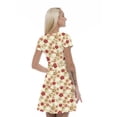 thumbnail image 2 of Women’s A Line Beige Summer Dress, Retro Triangle Arrangement, Cross Wrap V Neck, 6 Sizes, by Ambesonne, 2 of 2