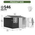 thumbnail image 2 of Uforic 10x10ft Storage Shed with Windows, Lockable Doors & Sloped Roof,Large Gray Metal Garden Shed for Patio,Backyard,Garage,and Lawn, 2 of 8