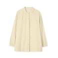 thumbnail image 4 of Sakmal Womens Pajamas Sets Plus Size Long Sleeve Yellow Solid Button Down Cotton Loose Fit Girls Sleepwear, 4 of 9