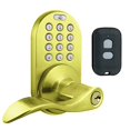 thumbnail image 1 of MiLocks XKL-02P Digital Lever Handle Door Lock with Keyless Entry via Remote Control and Keypad Code for Interior Doors, Polished Brass, 1 of 2