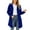 Blue, variant on Women's Fashion Hoodies Drawstring Zipper Long Jacket Top Pocket Hooded Long Sleeve Solid Print for Casual Wear Womens Sweatshirts Army Green L