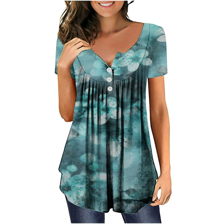 Tunic Tops for Women Loose Fit, Short Sleeve Shirts for Women Summer Tunic  Tops to Wear Tshirts Loose Casual Blouse Tee Outlet Deals Overstock