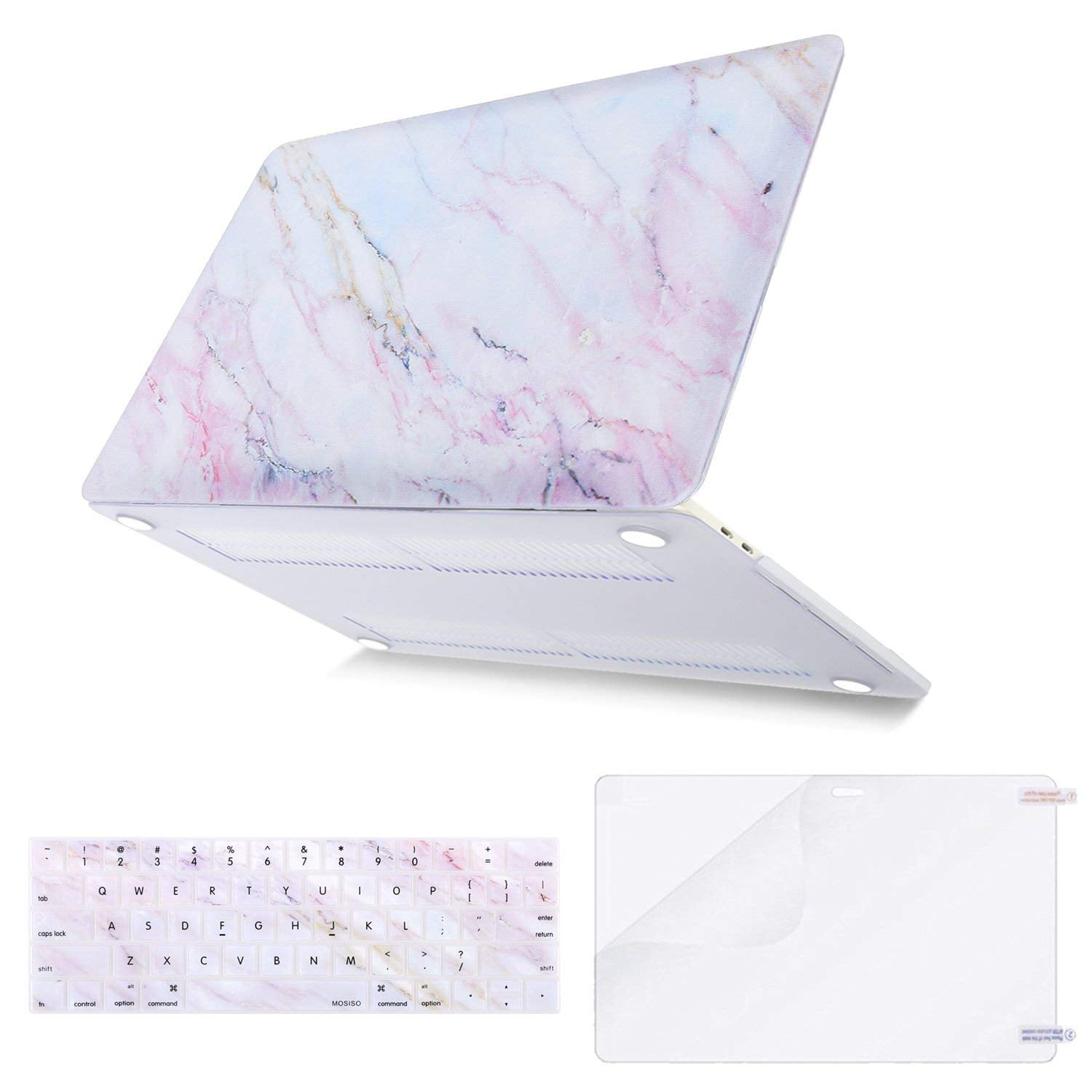 MacBook Pro 2018 Accessories Spring Beautiful Pink Flower Fragrant Plastic Hard Shell Compatible Mac Air 11 Pro 13 15 12inch MacBook Case Protection for MacBook 2016-2019 Version
