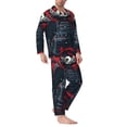 thumbnail image 2 of Balery Red Black Eastern Panda Warrior Pijama para Hombre de Dos Piezas con Manga Larga, Conjunto de Dormir y Descanso Suave con Bolsillos-X-Large, 2 of 7