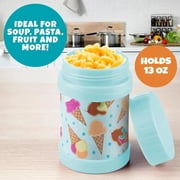 Bentology Stainless Steel Insulated 13oz Lunch Jar Thermos for Kids (Ice Cream) Large Leak-Proof Storage for Hot or Cold Food, Soup, Liquids- BPA Free for School Lunch Boxes, Bags