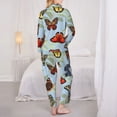 thumbnail image 5 of Kll Multicolored Butterflies Print Women'S Long Sleeve Pajamas With Pants Sleepwear Loungewear 2 Set-Medium, 5 of 9