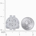 thumbnail image 2 of 925 Sterling Silver Moissanite Statement Iced Out Cash Money Weaved Dollar Sign Pinky Ring 4.79 CT | Size 11, 2 of 2