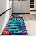 thumbnail image 4 of Colorful Tropical Leaf Pattern Kitchen Rug Mat,Kitchen Runner Rugs Non Skid Washable,Decorative Kitchen Floor Mats for Kitchen,Sink,Laundry,17"X47", 4 of 5