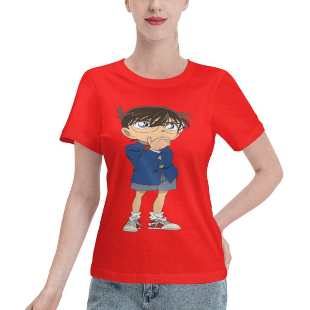 T-Shirt Basique à Manches Courtes pour Femmes Detective Conan Conan