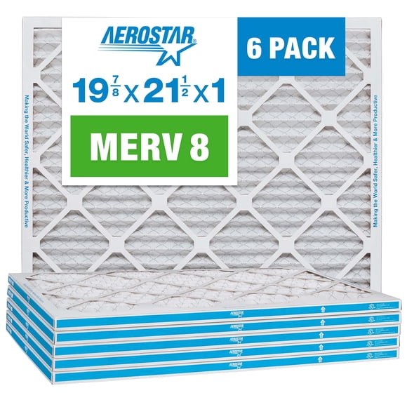 Filtro de aire Aerostar MERV 8 plisado 19,88 x 21,5 x 1 (paquete de 6)
