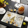 thumbnail image 3 of Yellow Gnomes Placemats Set of 4, Spring Floral Bees Daisy Branches Placemats for Dining Table, Place Mats for Kitchen Tabletop, Waterproof Wipeable Dining Table Mats Set, 3 of 9
