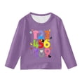 thumbnail image 4 of XEGLSBU Shirts for Girls 14/16 Stylish Kids Long Sleeve Graphic Tee Soft Casual Shirt for Girls and Boys Purple Size 5-6 Years, 4 of 4
