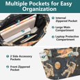 thumbnail image 3 of FORMRS Tote Bag for Women Quilted Large Capacity Travel Work Carry On Shoulder Handbag, Retro Watercolor Planet, 3 of 7