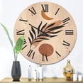 thumbnail image 2 of Designart 'Abstact Tropical Palm Leaf, Minimal Sun And Moon I' Modern Wood Wall Clock, 2 of 5
