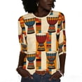 thumbnail image 2 of Womens Blouses Dressy Casual Plus Size,Black History Month African T-Shirt for Women Pride Celebration Shirt Blouse 3/4 Sleeve Crewneck Tshirt Tops, 2 of 9