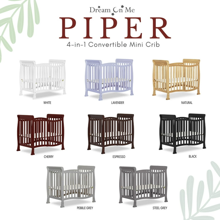 Dream On Me Piper 4 in 1 Convertible Mini Crib Cherry