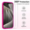 thumbnail image 5 of Compatible with iPhone 15 Pro Case with 2 x Screen Protector, Liquid Silicone Gel Rubber Cover [Full Body] Shockproof Protective Phone Case for iPhone 15 Pro, Hot Pink, 5 of 13