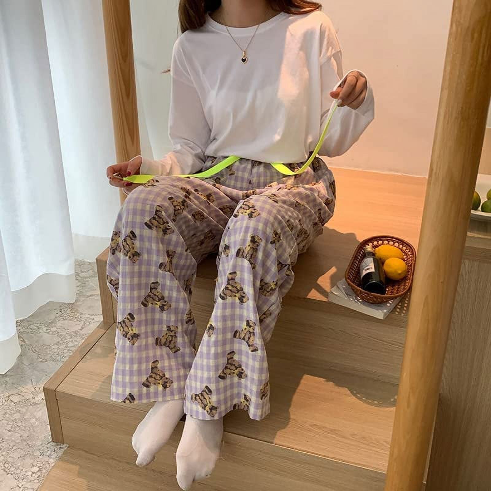 Japanese Kawaii Soft Girl Cute Bear Printing Women Pants Basis Wild High  Waist Loose Trousers Elastic Waist Casual Student Pant 211006 From 13,28 €