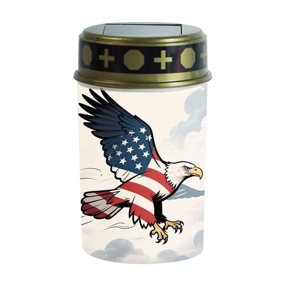 PEIBang Eagle Flag Cemetery Solar Light,Waterproof Solar Grave Light for 4th of July Independence Day Cemetery Decorations