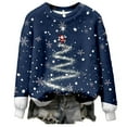 thumbnail image 3 of Cozy Holiday Charm Printed Crewneck Pullover For Casual Knit Sweater With Seasonal Graphic, 3 of 5