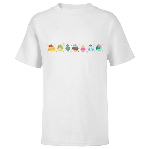 Disney Princess Holiday Enchanted Christmas Ornaments - Short Sleeve T-Shirt for Kids - Customized-White